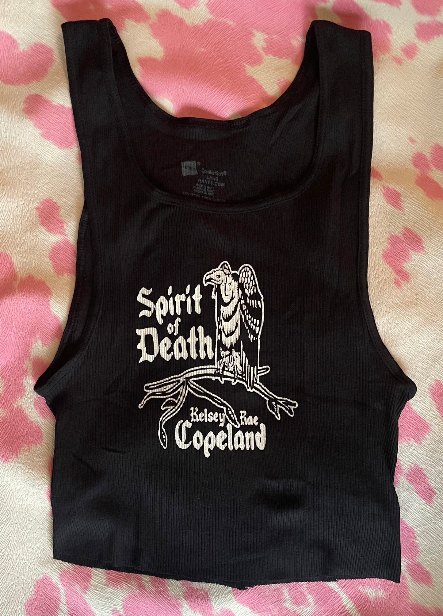 ‘Spirit of Death’ cropped ribbed tanks