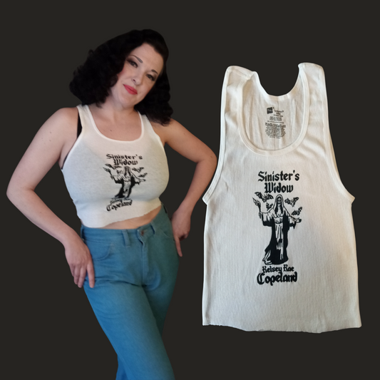 Sinister’s Widow Cropped Ribbed Tank (White)
